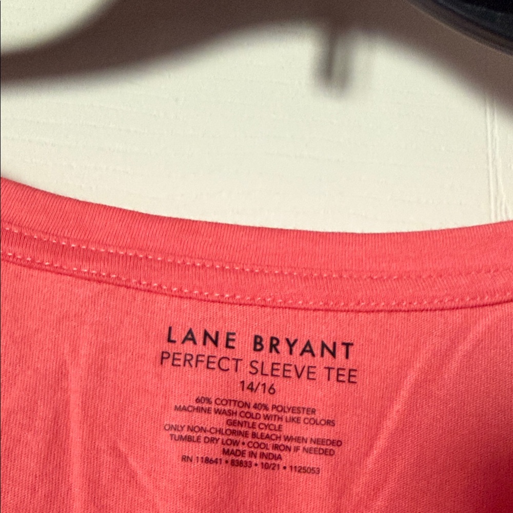 Lane Bryant Coral Perfect Sleeve Tee